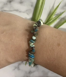 Chrysocolla Bracelet Protection Elastic Gemstone Reiki chakra healing Peace - Picture 1 of 2