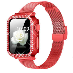 Mesh Stainless Steel Band Strap with Case For Apple Watch Series 7 6 5 4 3 SE