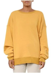 SIMON MILLER Sweater Large Sun Yellow Rista Logo Embroidered Sweatshirt NWT W1 - Picture 1 of 10