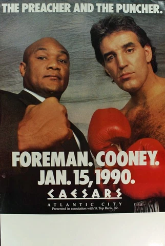 Vintage Original George Foreman vs Gerry Cooney 1990 Boxing Fight Poster Cover
