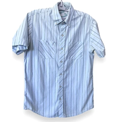 Camisa de surf Kirra para hombre abotonada talla XL manga corta rayas azules surfista skate Foto 1 de 4