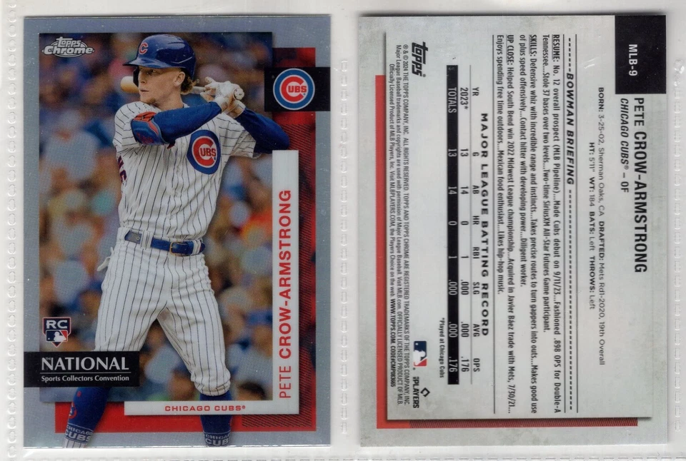 2024 Topps Chrome NSCC National Convention MLB-9 Pete Crow-Armstrong Refractor - Image 1 of 1