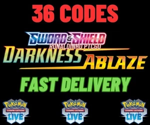 36x Darkness Ablaze Codes Booster Pokémon TCG LIVE - PTCGL - SENT FAST - Picture 1 of 1