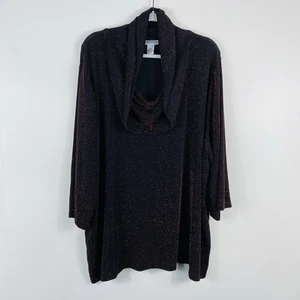 Top Catherines Maggie Barnes Talla Grande 3X Brillo Texturizado Capucha Cuello - Imagen 1 de 5