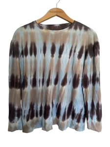 Top boho elástico Raquel Allegra para mujer LG estampado tie-dye escote barco - Imagen 1 de 5