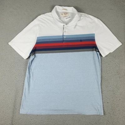 Penguin Polo Shirt Mens Size XL White Blue Casual Short Sleeve Adult - Image 1 of 4