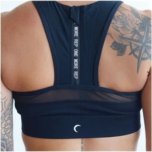 Zyia One More Rep Sport-BH mit Reißverschluss und Netzrücken Metallic Blau Large - Bild 1 von 9