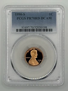 1990 S 1C Lincoln Cent Proof PCGS PR70DCAM - Picture 1 of 2