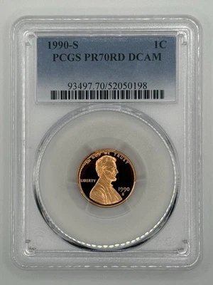 1990 S 1C Lincoln Cent Proof PCGS PR70DCAM - Image 1 of 2