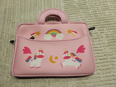 Tablet / Mini iPad / Kindle Funda de Transporte con Asas Rosa Unicornio 13 x 9” Niñas Foto 1 de 4