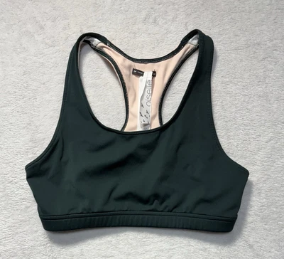 Oiselle Sports Bra Womens 4 Green Pink Racerback Running Athletic Top - Image 1 of 4