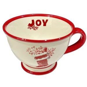 Starbucks Holiday 2007 Coffee Mug Joy Stocking Footed Red & White Tea 10 oz. EUC - Bild 1 von 9