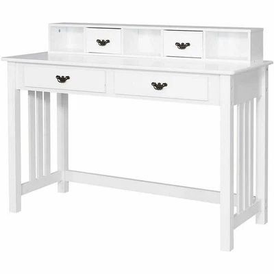 Study Writing Desk Mission White Home Office Furniture Computer Desk Storage - Image 1 of 4