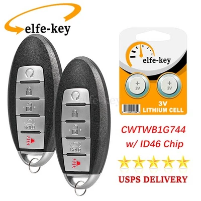 Llavero de coche con control remoto de 2 botones para Infiniti QX80 2014-2022 CWTWB1G744 ID46 Foto 1 de 4