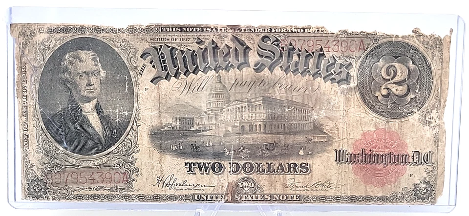 1917 $2 Red Seal Note Lot. H60 - Image 1 of 4