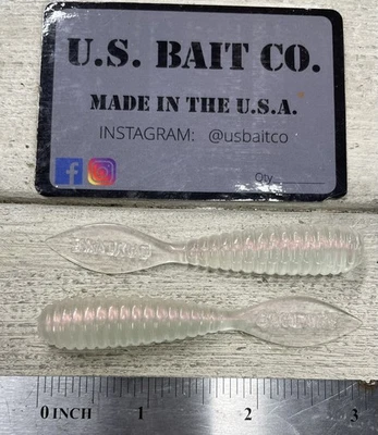 "Lote de 20 Stingray Grub 3"" Color Rojo Claro Perla Bajo Crappie Trucha" Foto 1 de 3
