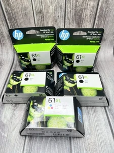HP 61XL Ink Cartridge Black (X4) Jan 26 + 61XL Ink Cartridge Color (X1) Oct 24 - Picture 1 of 1