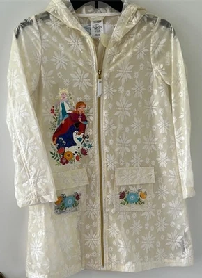 DISNEY STORE IMPERMEABLE CONGELADO ANA ELSA OLAF COPOS DE NIEVE NIÑOS TALLA 9/10 Foto 1 de 4