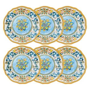 UPware Chianti Melamine Salad Plate Set, Flower Shaped Plates for Risotto, Pa... - Picture 1 of 4