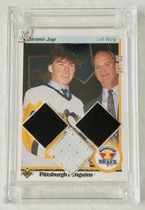 JAROMIR JAGR RC GAME USED JERSEY /25 1990-91 UPPER DECK JERSEY FUSION ROOKIE - Picture 1 of 2