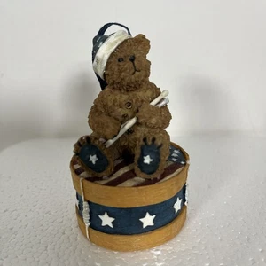 2005 Boyds Bear Patriotic Drummer Ornament Resin Red White Blue - Picture 1 of 7