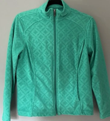 Lands End Jacket Women XS Petites Red Fleece Green Shamrock Irish F96 - Image 1 of 4