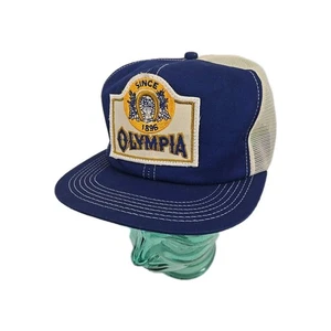 Vintage OLYMPIA BEER Snapback Trucker Mütze K-PRODUCTS Marke Mesh USA Patch OLY - Bild 1 von 17