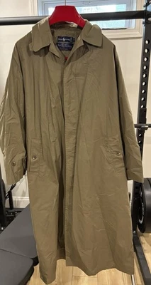 Polo Ralph Lauren Trench Coat 12 Women Green Button Up Classic Belt Missing Vtg - Image 1 of 4