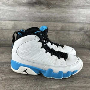 Nike Air Jordan 9 Retro Shoes Youth Size 7Y White Black Powder Blue FV0143-101 - Picture 1 of 10