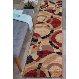 Rugshop Runners Geometric Circles Hallway Runner Rug Washable Kitchen Rugs 2x7 - Picture 1 of 5