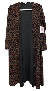 NUEVO Talla Pequeña LuLaRoe Sarah Cárdigan Negro Naranja Azul Plumero - Imagen 1 de 5