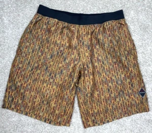 PRANA Mojo Shorts Men Medium Elastic Waist Hiking Yoga Athletic Bronze Arrowhead - Picture 1 of 8