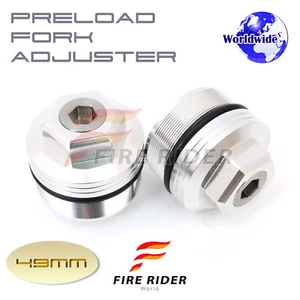 Ajustador de precarga de horquilla 49 mm de diámetro plateado para V-Rod VRSC B X A AW F - Imagen 1 de 5