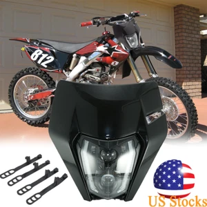 Dirt Bike LED Headlight For HondaCRF250F CRF450R/X CRF250R XR400 w/Black Fairing - Picture 1 of 10