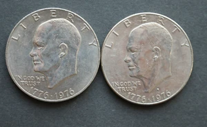 Eisenhower dollar lot of 2 coins/1976P_1976D/EF-AU, FREE SHIPPING! - Picture 1 of 8
