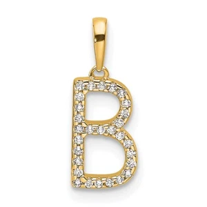 14K Yellow Gold Diamond Letter B Initial Pendant 0.62g Gift for Mother - Picture 1 of 4