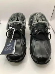 Sperry Saltwater One-Eye Cozy NIB Size 8.5 Black on Black Duck Shoe Boots - Picture 1 of 10