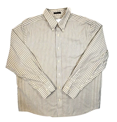 Eddie Bauer Mens Size XL Button Up Shirt Blue Green Striped Wrinkle Resistant - Image 1 of 4