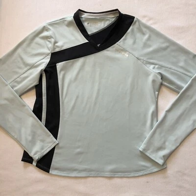 New Balance Azul Negro Entrenamiento Atlético Ropa Activa Top Pullover Mujer L Grande Foto 1 de 4