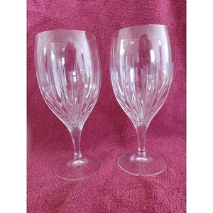 Set of 2 8" Stemmed Crystal Water Goblet Wine Glass Celebrity Opus Pattern - Picture 1 of 4