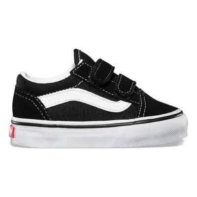 Vans Old Skool V Negro/Blanco Verdadero Lona Gamuza Correa Niño Pequeño Talla 9.5 Nuevo Foto 1 de 4