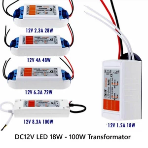 12V Netzteil Treiber DC 18/28/48/72/100 W Trafo LED Transformator Netzadapter - Bild 1 von 36