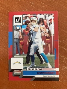 Justin Herbert RED Press Proof 2022 Panini Donruss #294 CHARGERS NFL - Bild 1 von 2