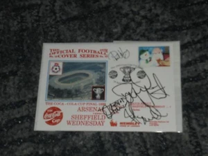 ARSENAL GEGEN SHEFFIELD MITTWOCH - ERSTTAGSBRIEF SIGNIERT VON 4 inkl. TREVOR FRANCIS - Bild 1 von 1