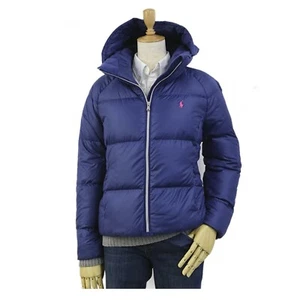 *MINOR DEFECT* Polo Ralph Lauren Girl's Hooded Down Jacket - Blue - Size: 8/10 - Picture 1 of 7