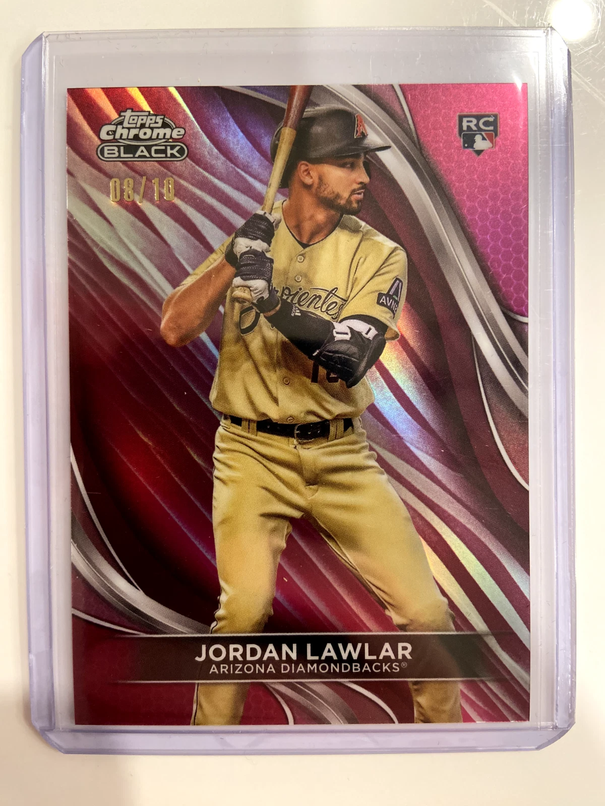 2024 Topps Chrome Black Jordan Lawlar RC 08/10 Magenta Refractor #3