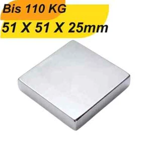 Neodymium magnet 51 x 51 x 25 mm super magnets high adhesive force block magnet - Picture 1 of 4