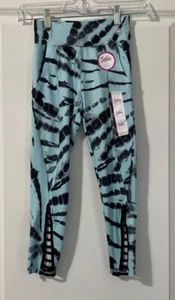 Justice Girl's Collection X Lattice Detail Legging Aqua Mist S (7-8) NWT - Picture 1 of 5