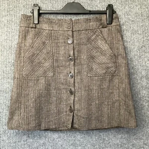 Marks and Spencer Per Una Womens A Line Skirt Size 10 Mink Colour Striped - Picture 1 of 7