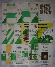 ENGLAND v IRELAND HOME AND AWAY RUGBY PROGRAMMES 1970 to 1989 REDUCED PRICES